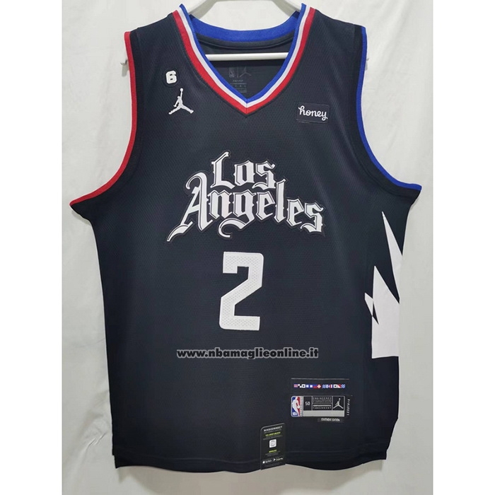 Maglia Los Angeles Clippers Kawhi Leonard #2 Statement 2022-23 Nero
